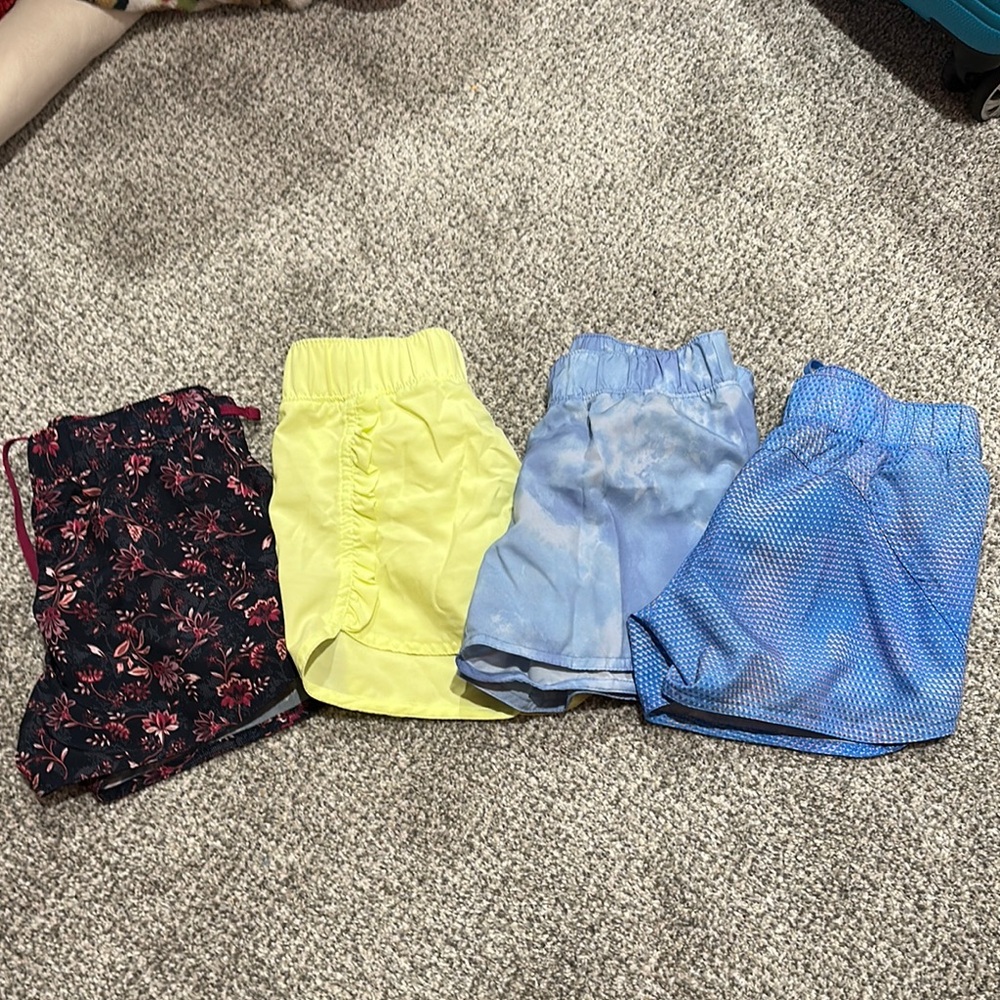Old navy - girls sz 8 Set of Four Kids' Shorts - Floral, Yellow, Tie-Dye, Blue